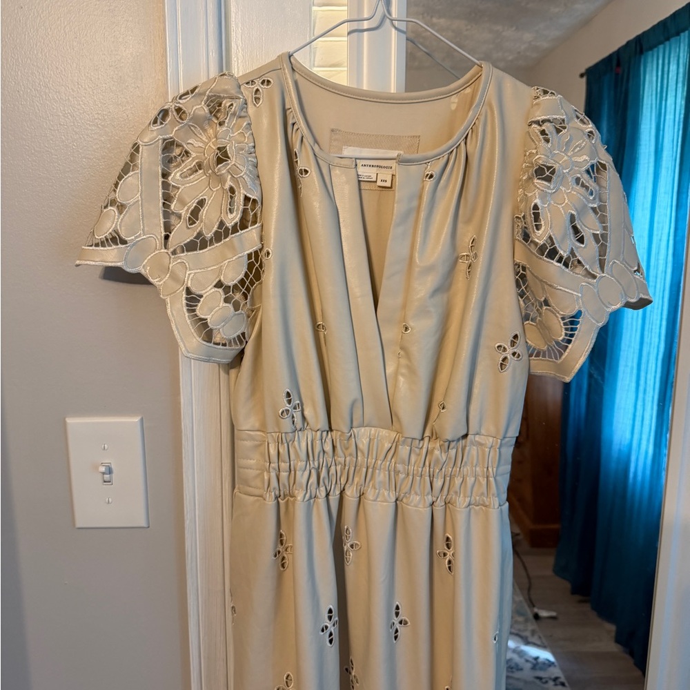 Cream Anthropologie Somerset Maxi Dress